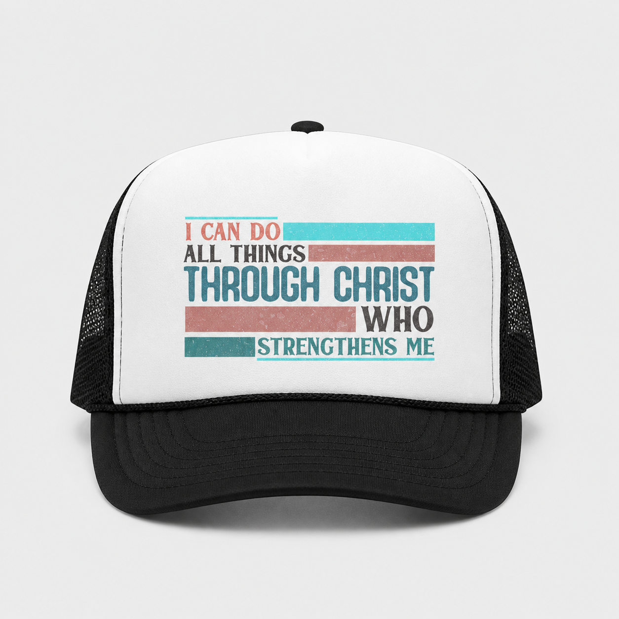 Premium Christian Unisex I can Do All Things Through Christ Who Strengthens Me Trucker Hat