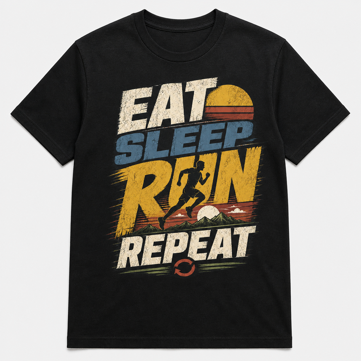 Premium Streetwear Eat Sleep Run Repeat Unisex Running Tshirt