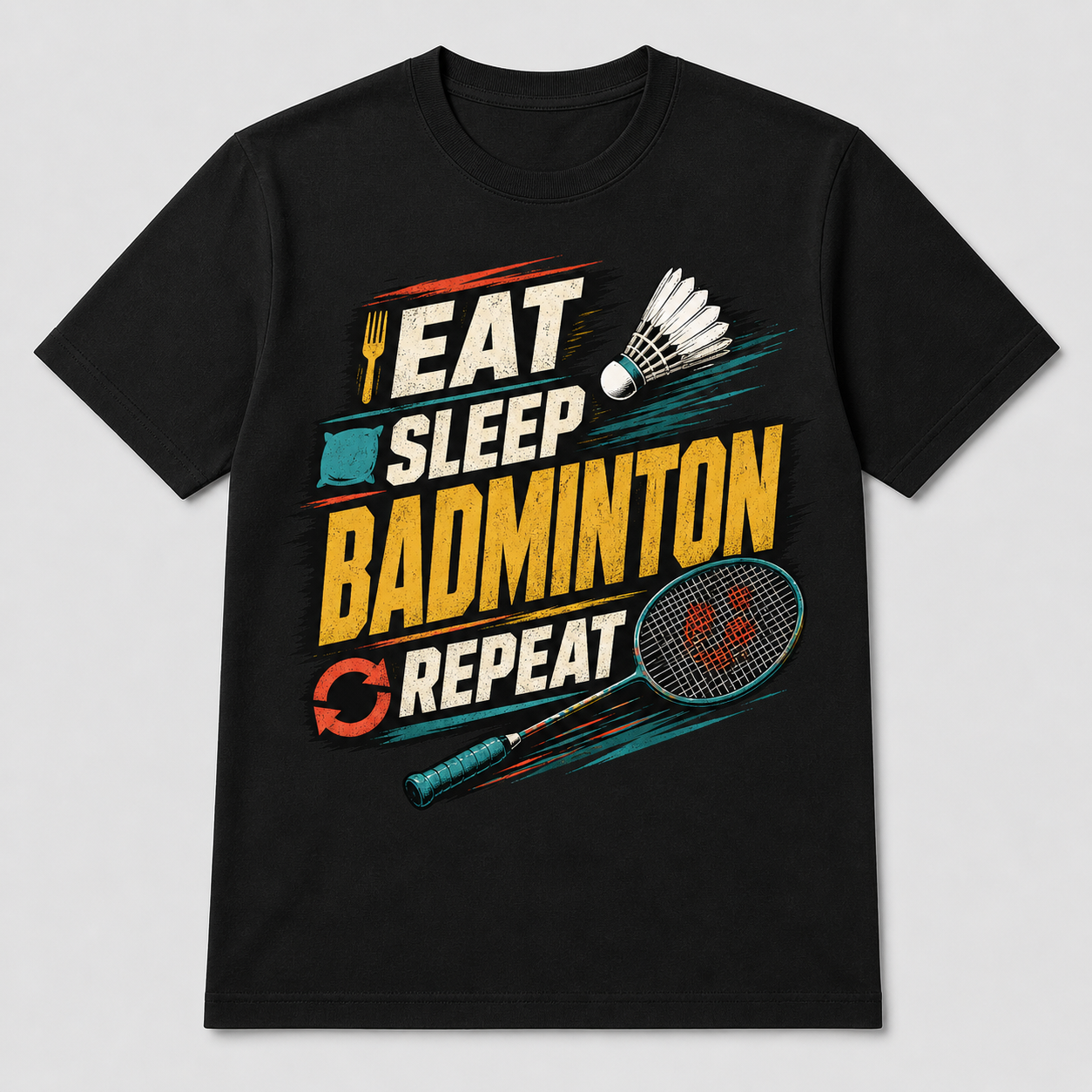 Premium Badminton Funny Eat Sleep Badminton Unisex Tshirt