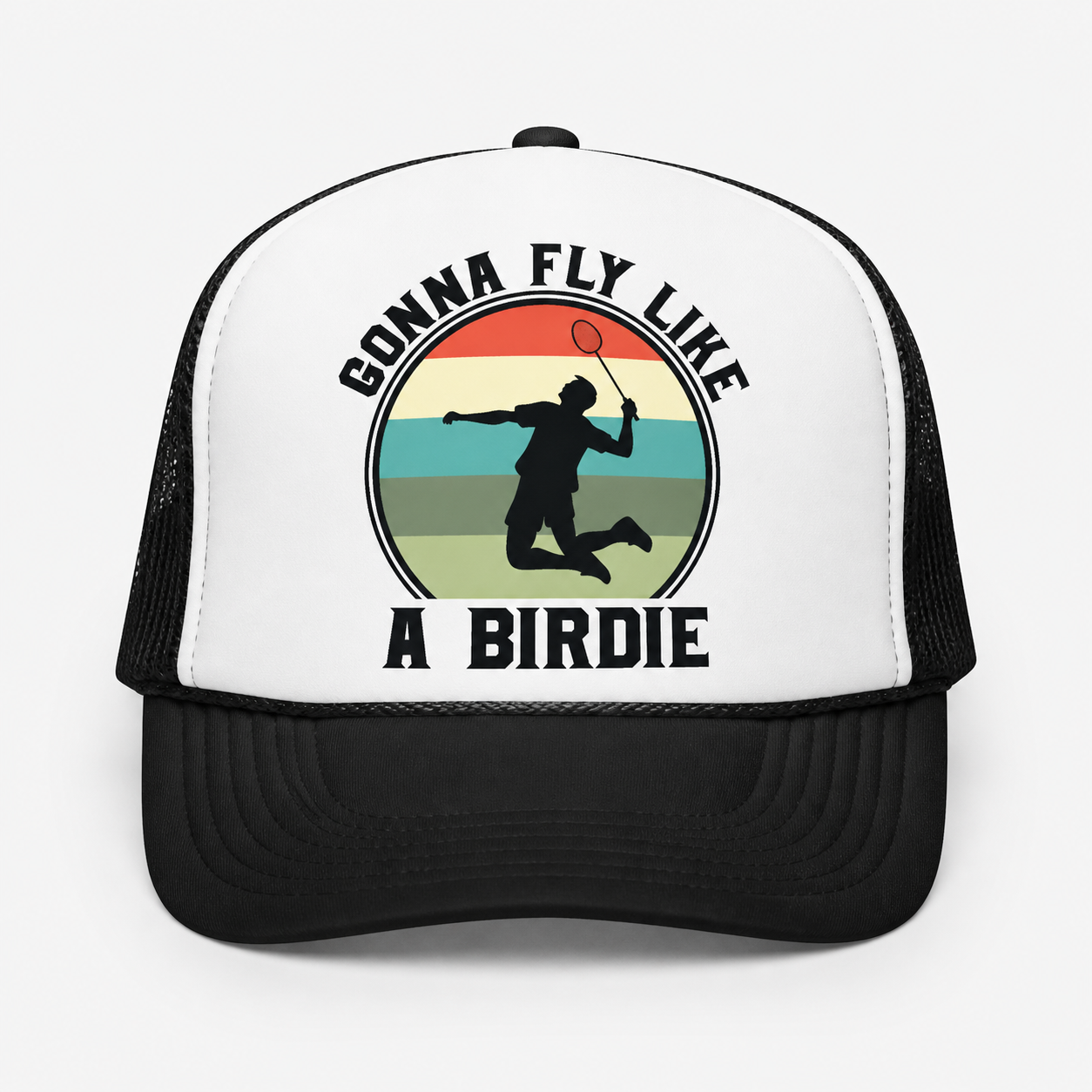 Premium Unisex Gonna Fly Like A Birdie Badminton Trucker Hat