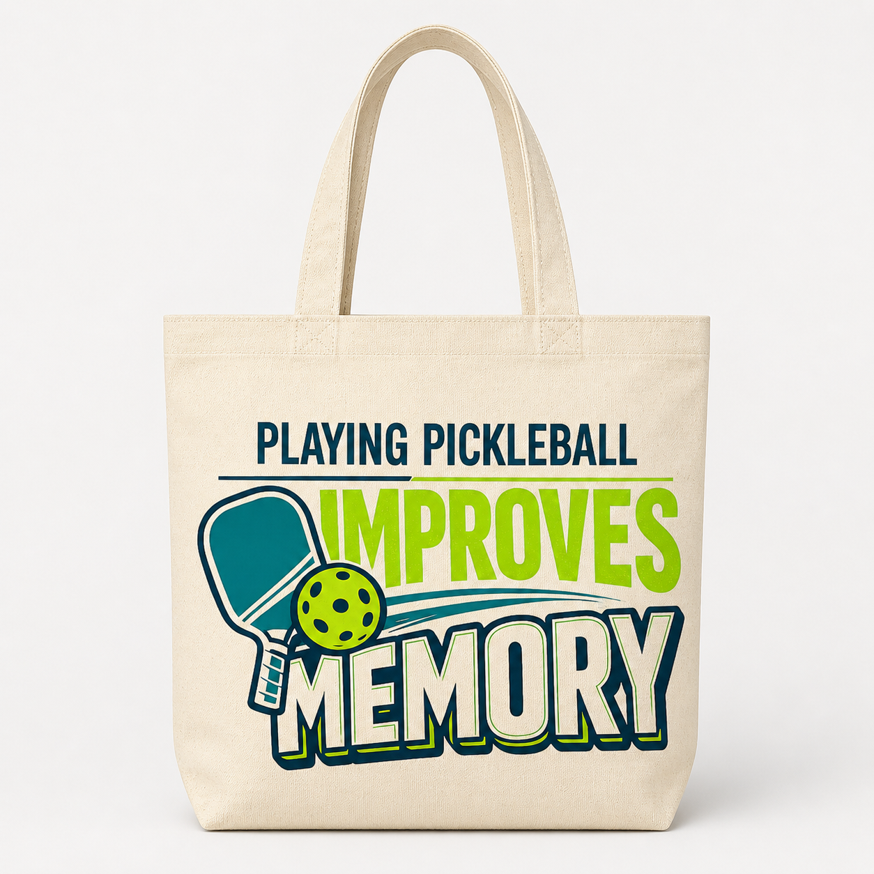 Premium Unisex Playing PickleBall Improves Memory Canvass Tote Bag