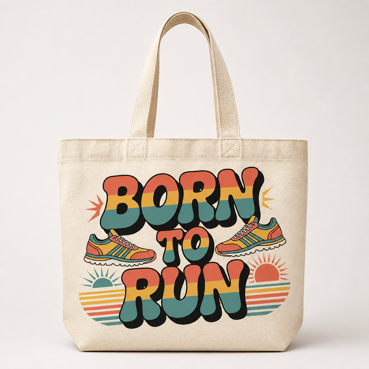 Premium Canvass Born to Run Unisex Tote Bag