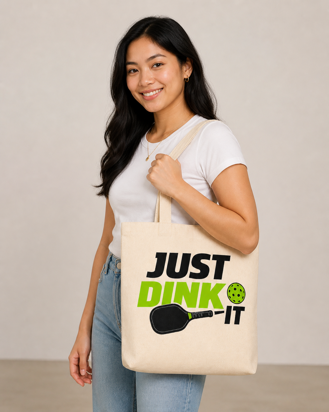Funny Pickleball Tote Bag Canvas Style | Just Dink It Design