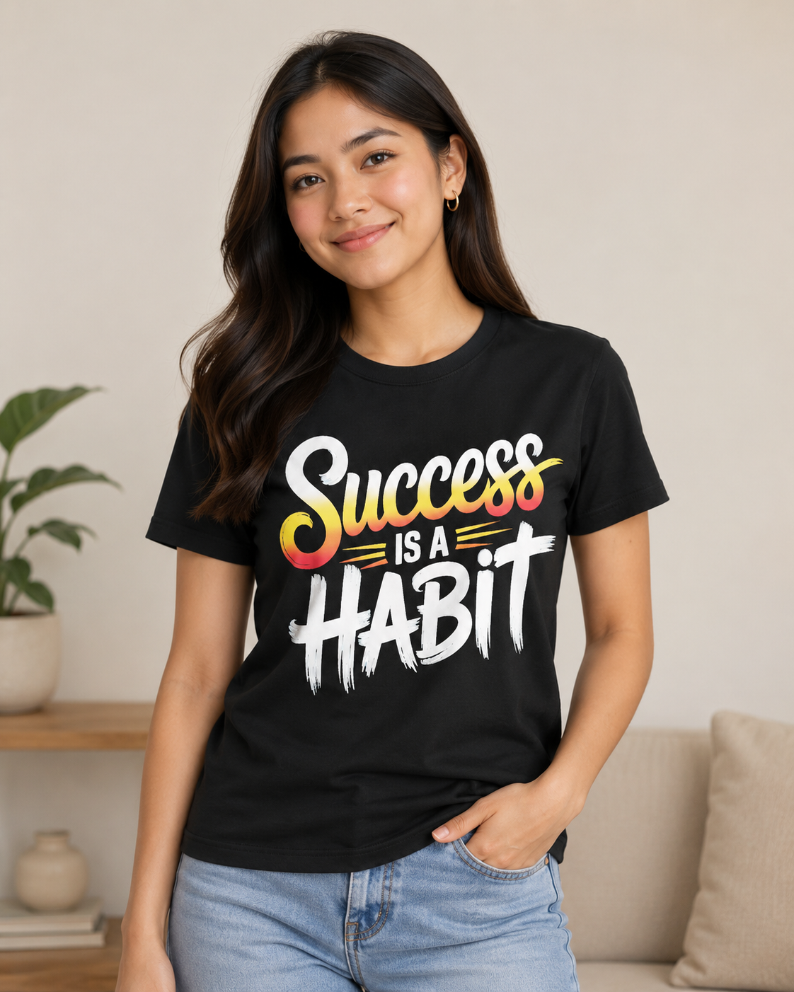 Motivational Shirt Unisex Classic Fit Tee | Success Is A Habit