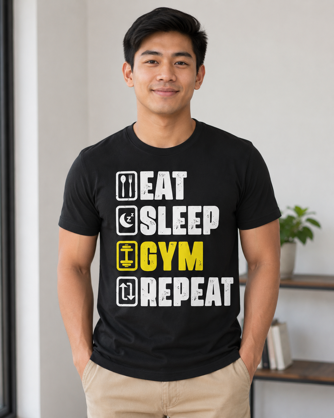 Gym Shirt Unisex Classic Fit Tee | Eat Sleep Gym Repeat
