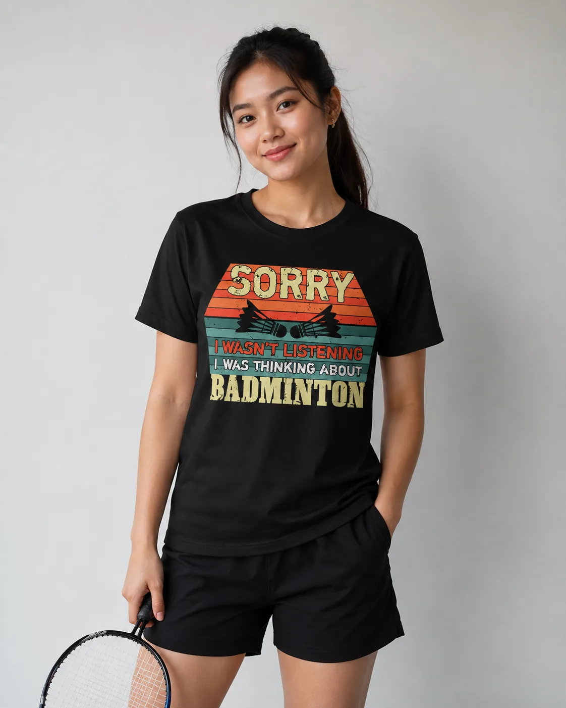 Funny Badminton Shirt Unisex Classic Fit Tee | Thinking About Badminton